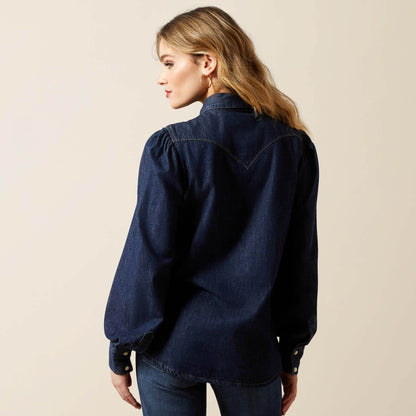 Puff Sleeve Denim Snap Shirt Women | Ariat sale