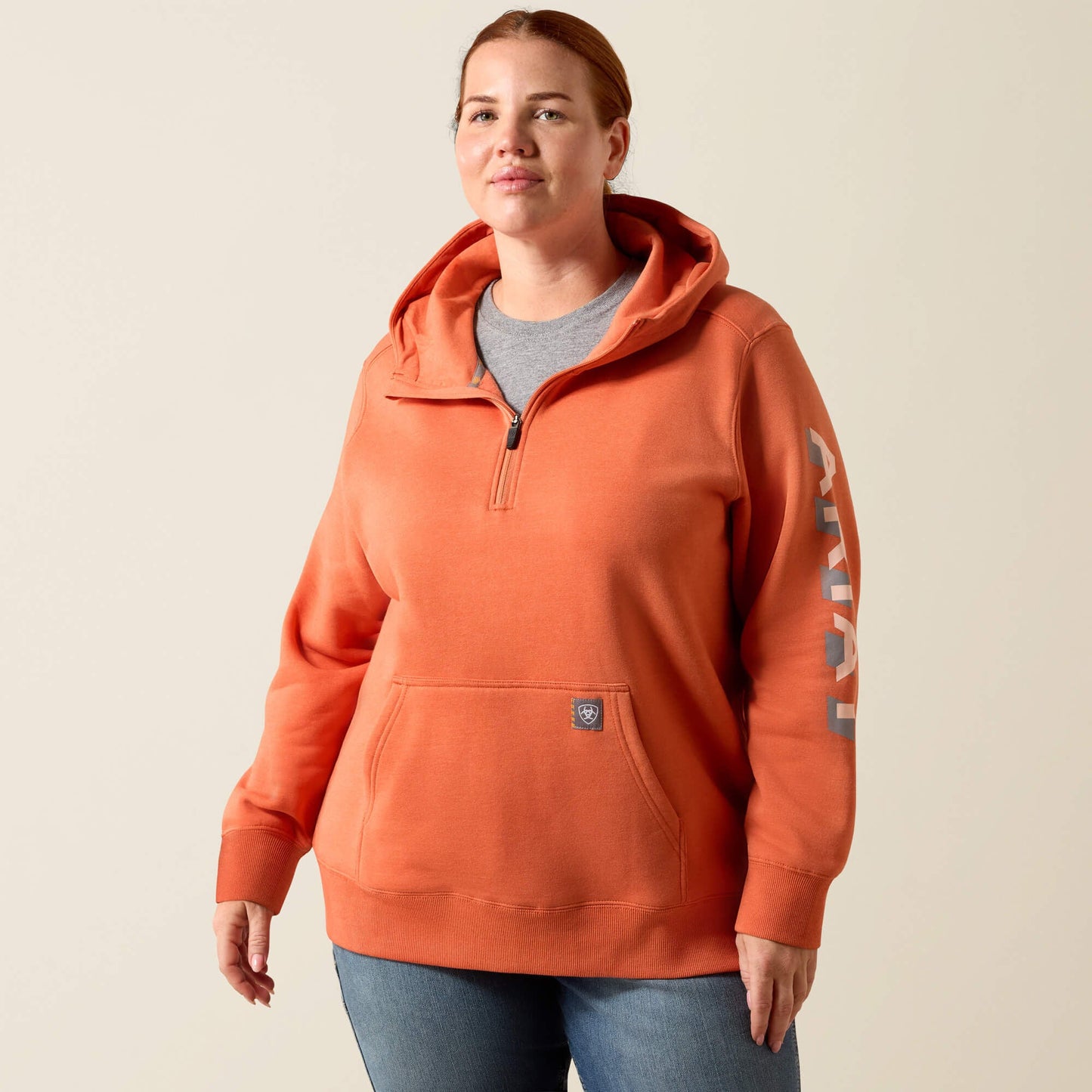 Rebar Lightweight Logo 1/2 Zip Hoodie Women | Ariat outlet