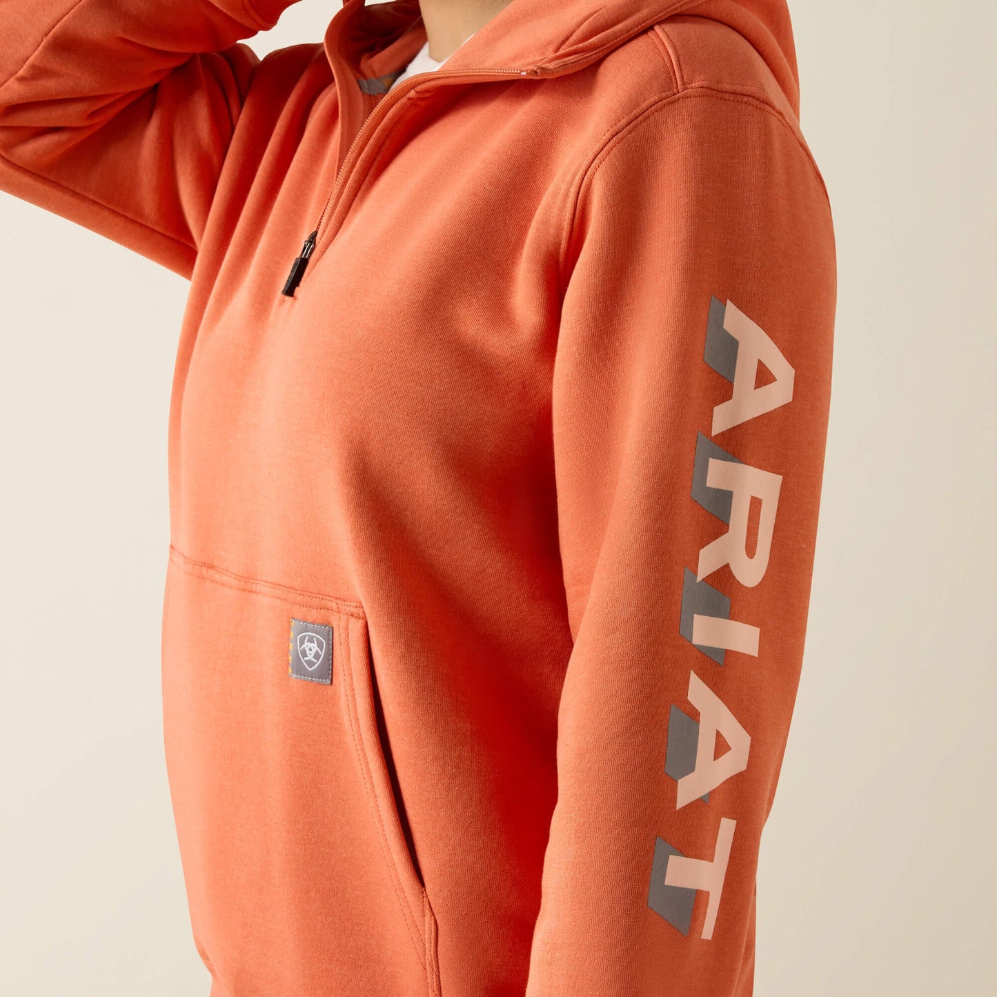 Rebar Lightweight Logo 1/2 Zip Hoodie Women | Ariat outlet