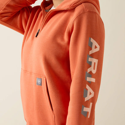 Rebar Lightweight Logo 1/2 Zip Hoodie Women | Ariat outlet
