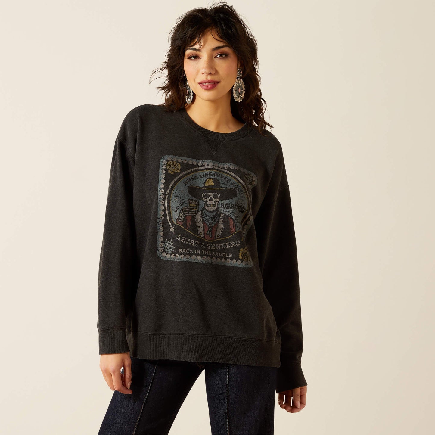 Oversize Sendero When Life Gives You Agaves Sweatshirt Women | Ariat discount