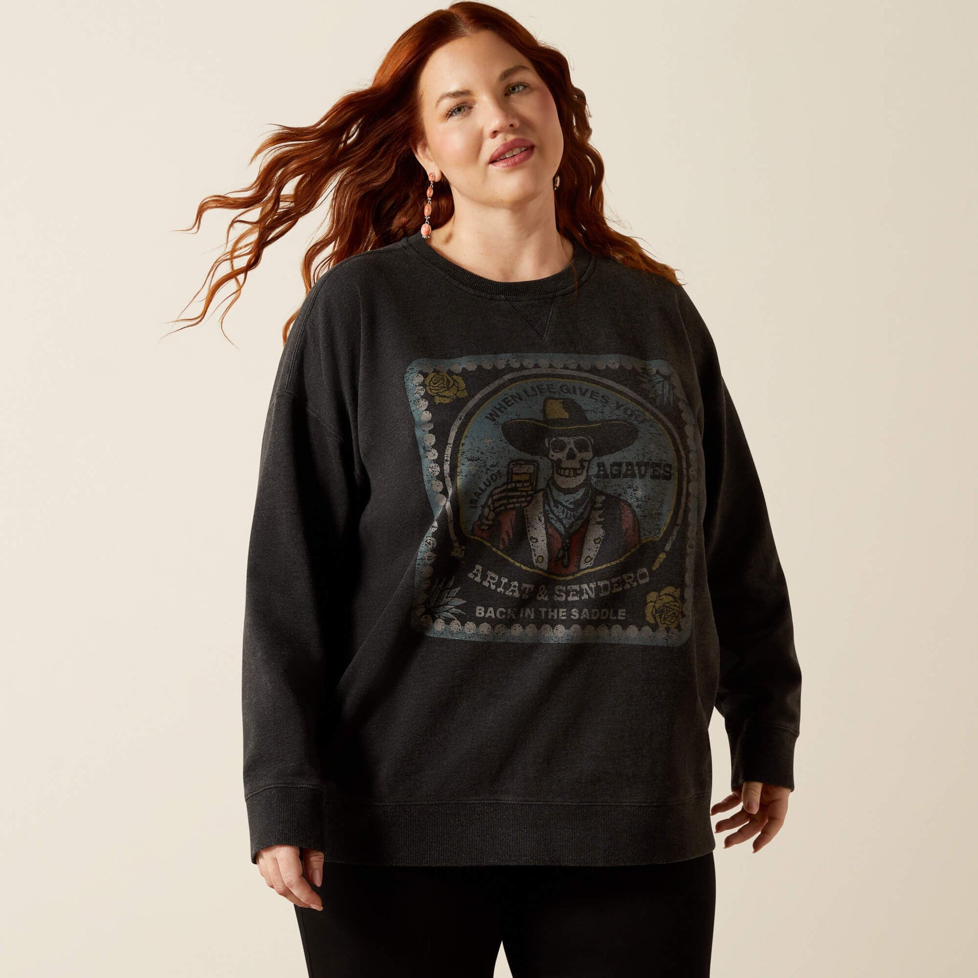 Oversize Sendero When Life Gives You Agaves Sweatshirt Women | Ariat discount