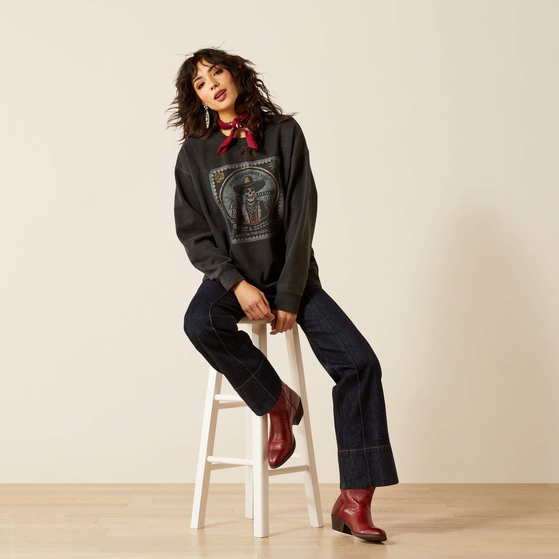 Oversize Sendero When Life Gives You Agaves Sweatshirt Women | Ariat discount