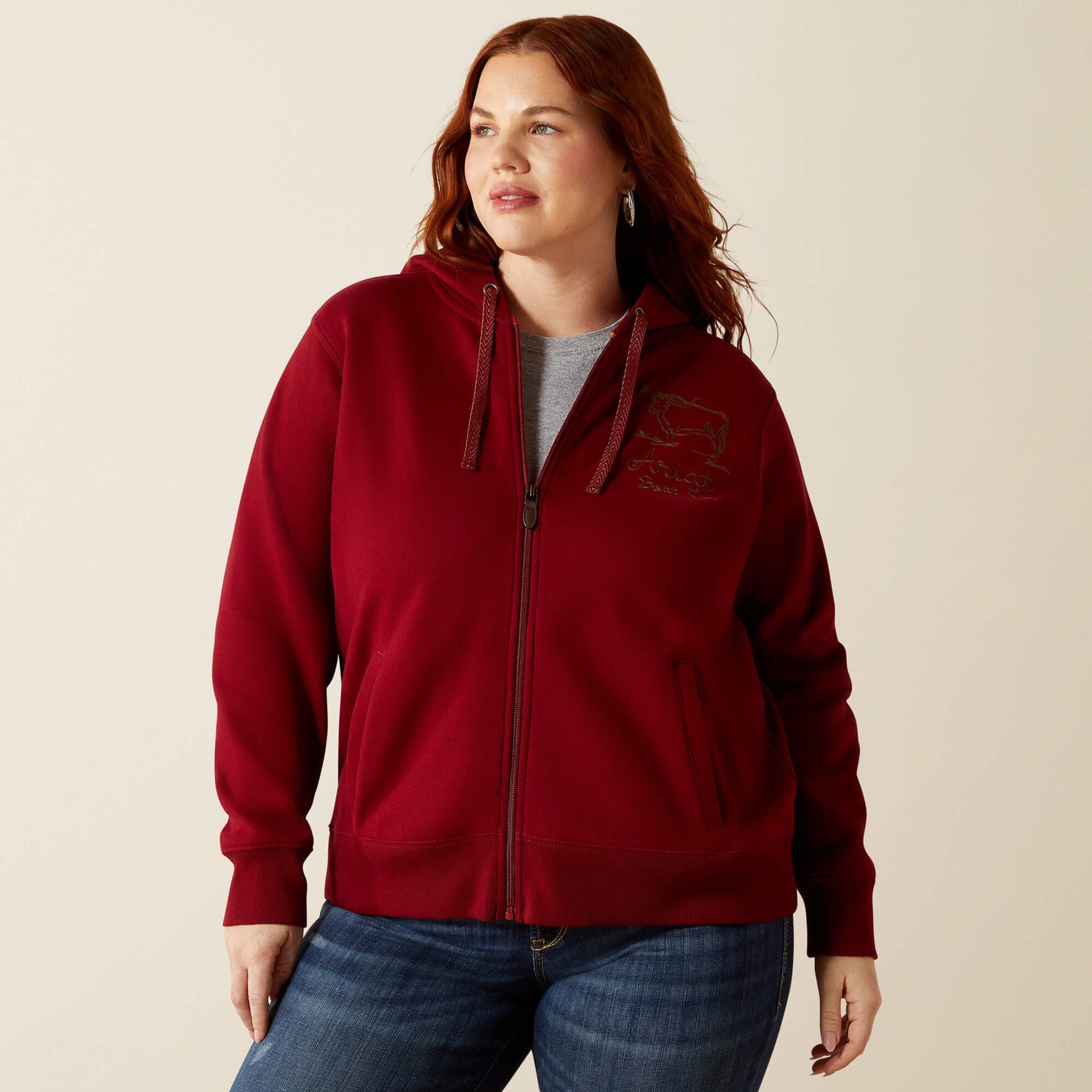 Stitched Full Zip Hoodie Women | Ariat discount