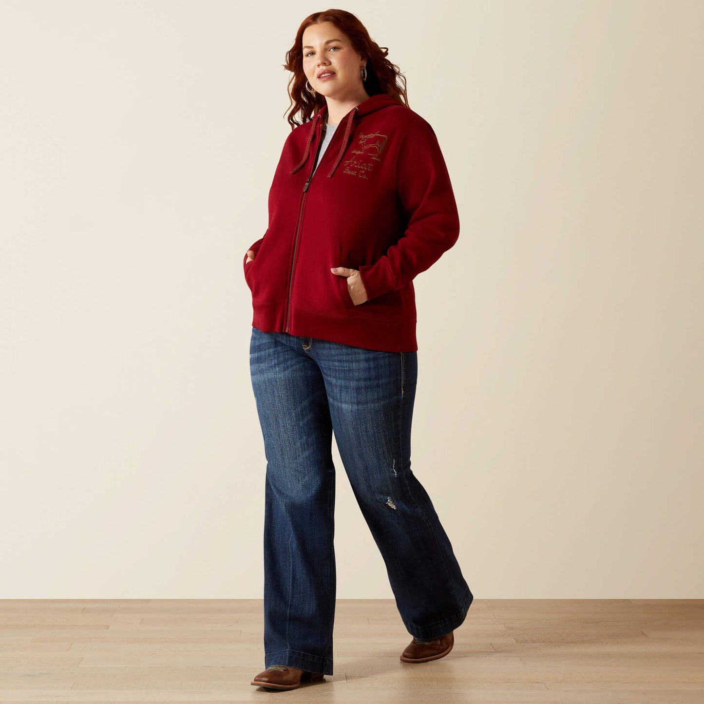 Stitched Full Zip Hoodie Women | Ariat discount