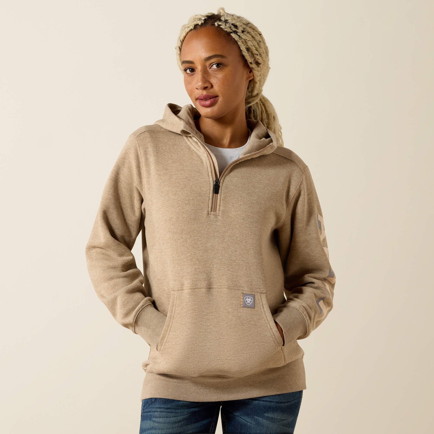 Rebar Lightweight Logo 1/2 Zip Hoodie Women | Ariat online
