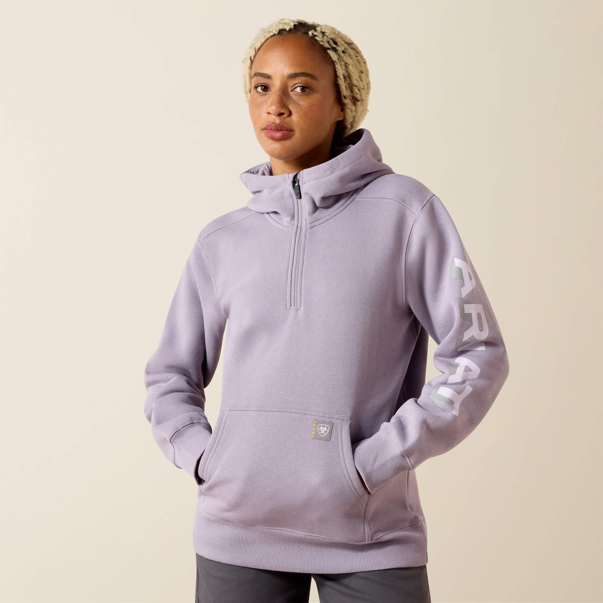 Rebar Lightweight Logo 1/2 Zip Hoodie Women | Ariat online shop