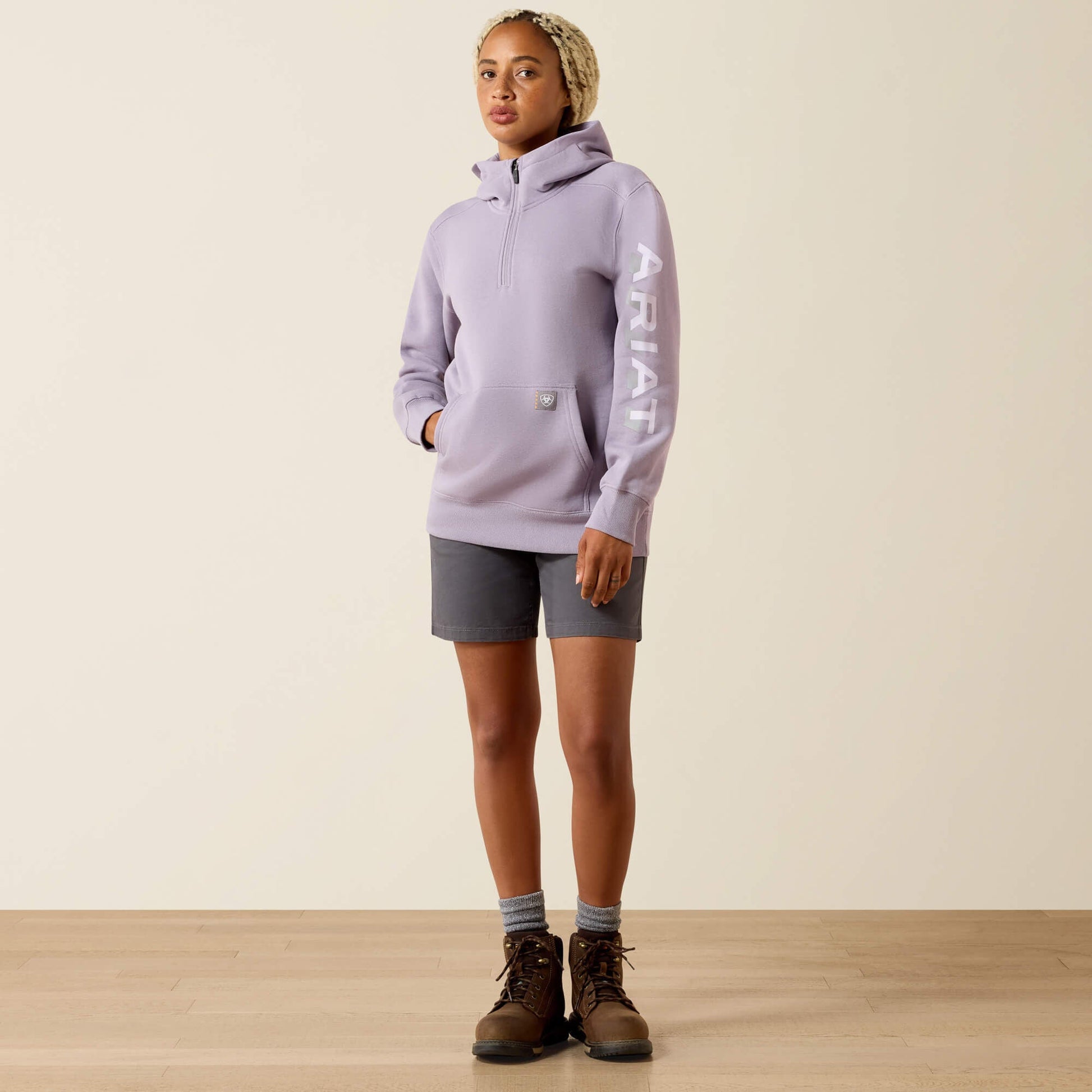 Rebar Lightweight Logo 1/2 Zip Hoodie Women | Ariat online shop