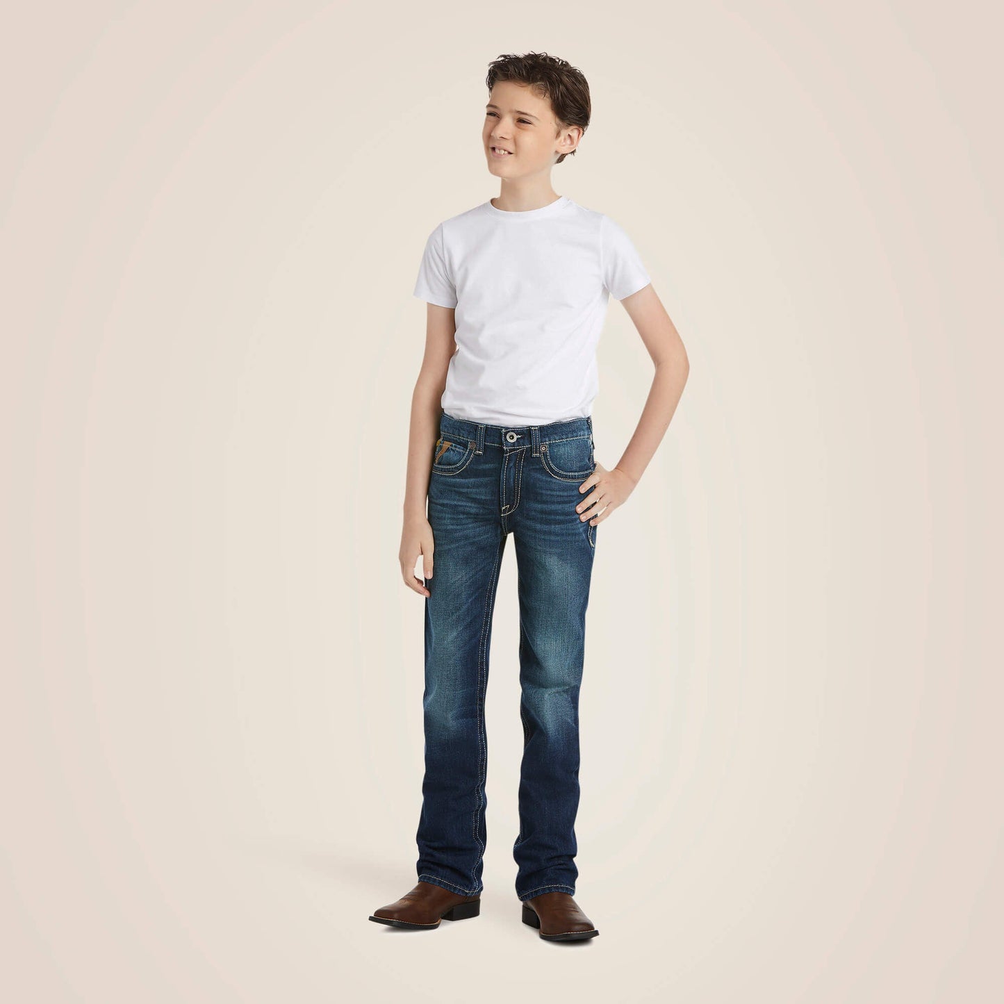 B5 Slim Boundary Stackable Straight Leg Jean Kids | Ariat for sale
